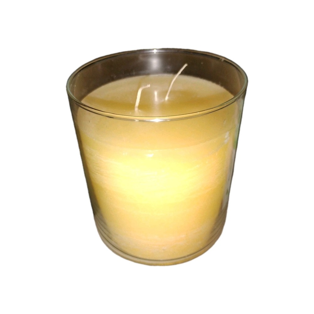 Partylite Candle Citrus Peel & Sage 2 wick 3.75x4" NWOB! Cream Yellow color Jar